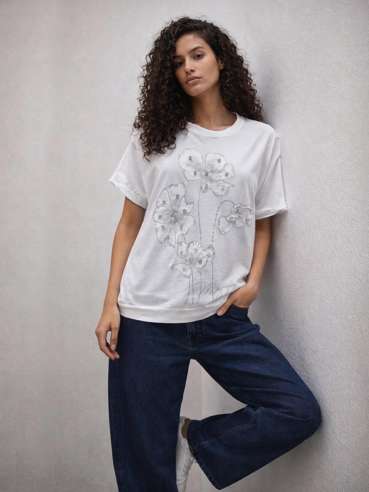 Bawełniana bluzka w kwiaty