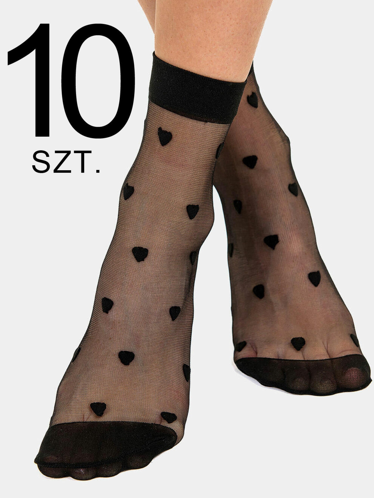 Rajstopowe skarpetki w serduszka 10 sztuk