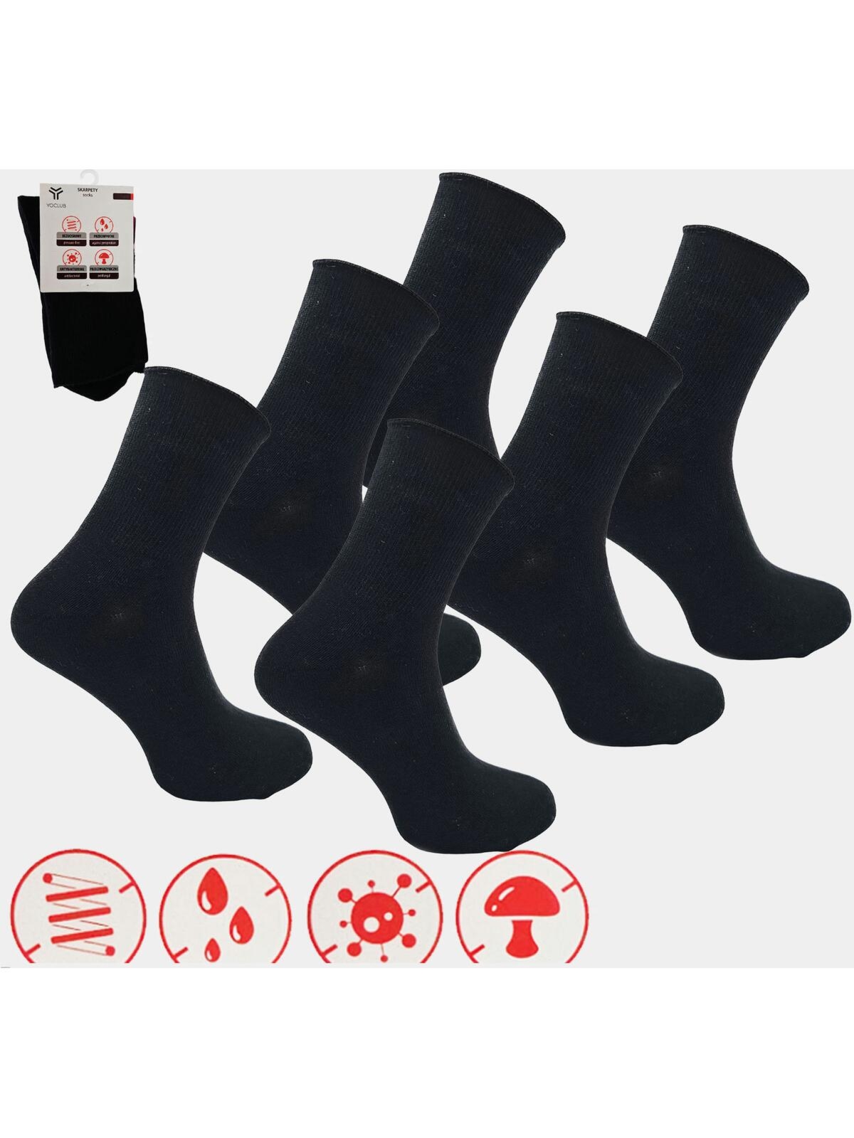 Skarpety bezuciskowe czarne 3-pak 43-46