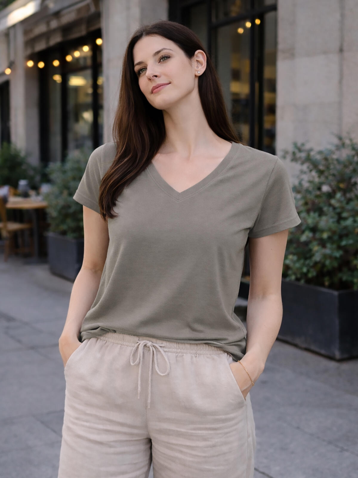 Bluzka z dekoltem w serek