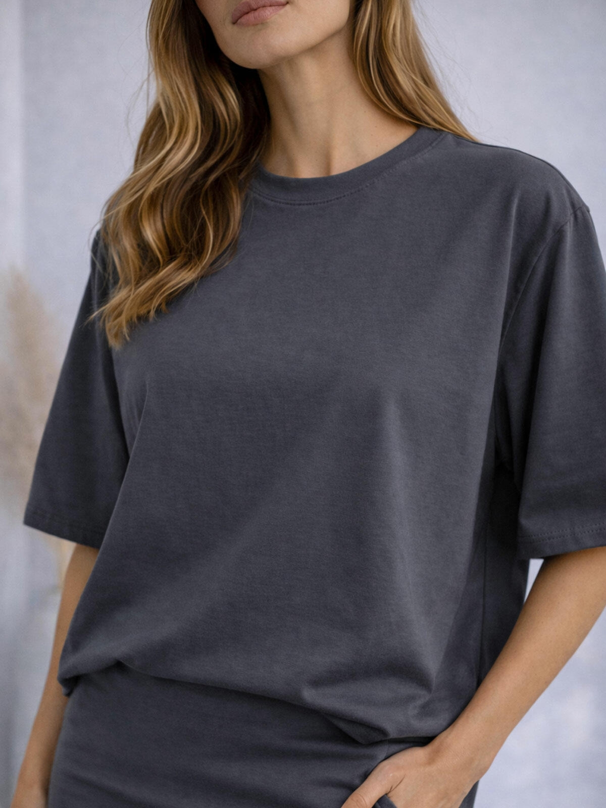 Luźny T-shirt bawełniany