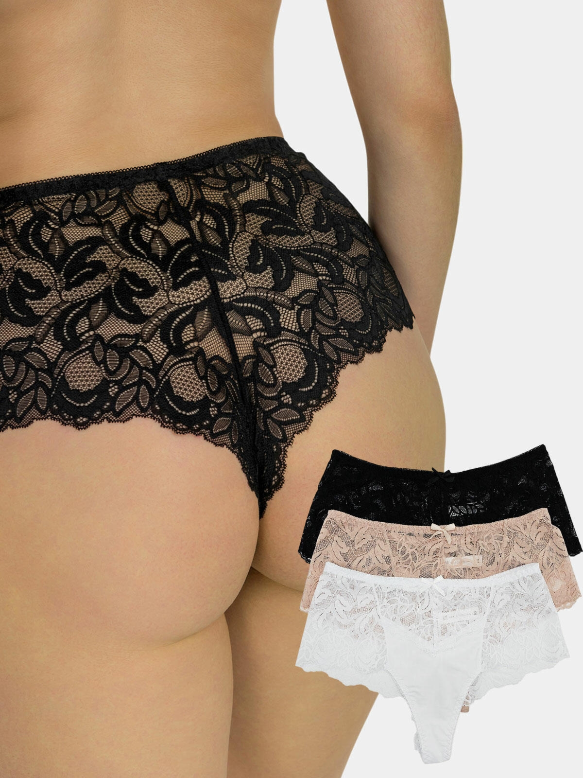 Stringi koronkowe 3-pak M