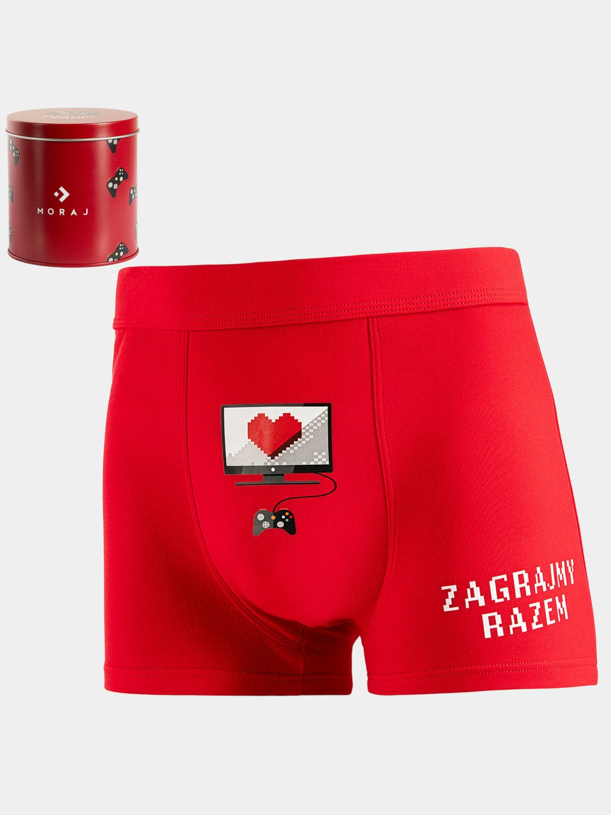 Bokserki walentynkowe w puszce