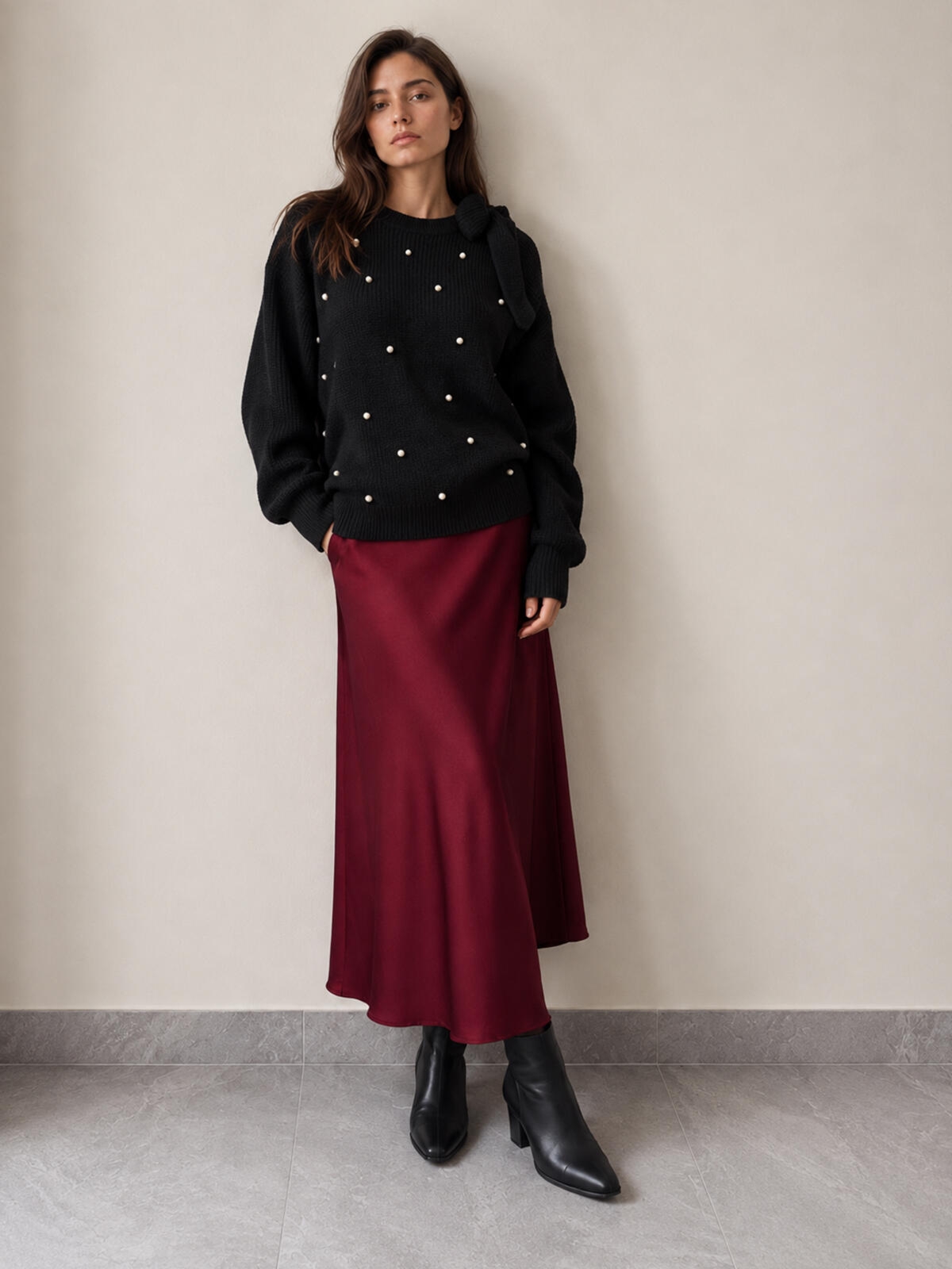 Sweter z perełkami