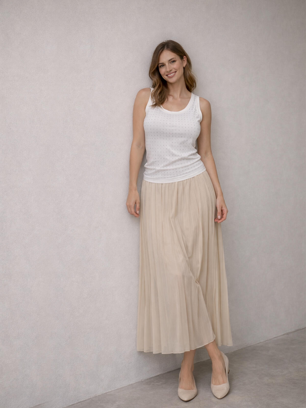 Bawełniany top z kryształkami