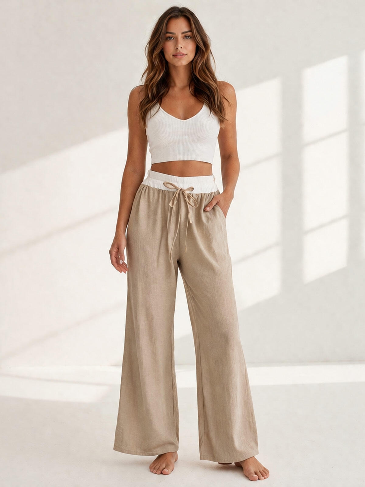 Casualowe spodnie z kieszeniami