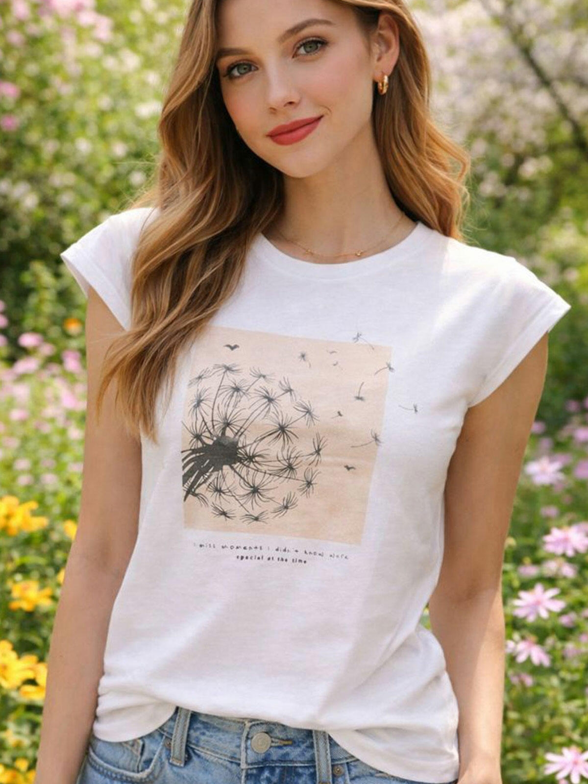 T-shirt bawełniany z nadrukiem