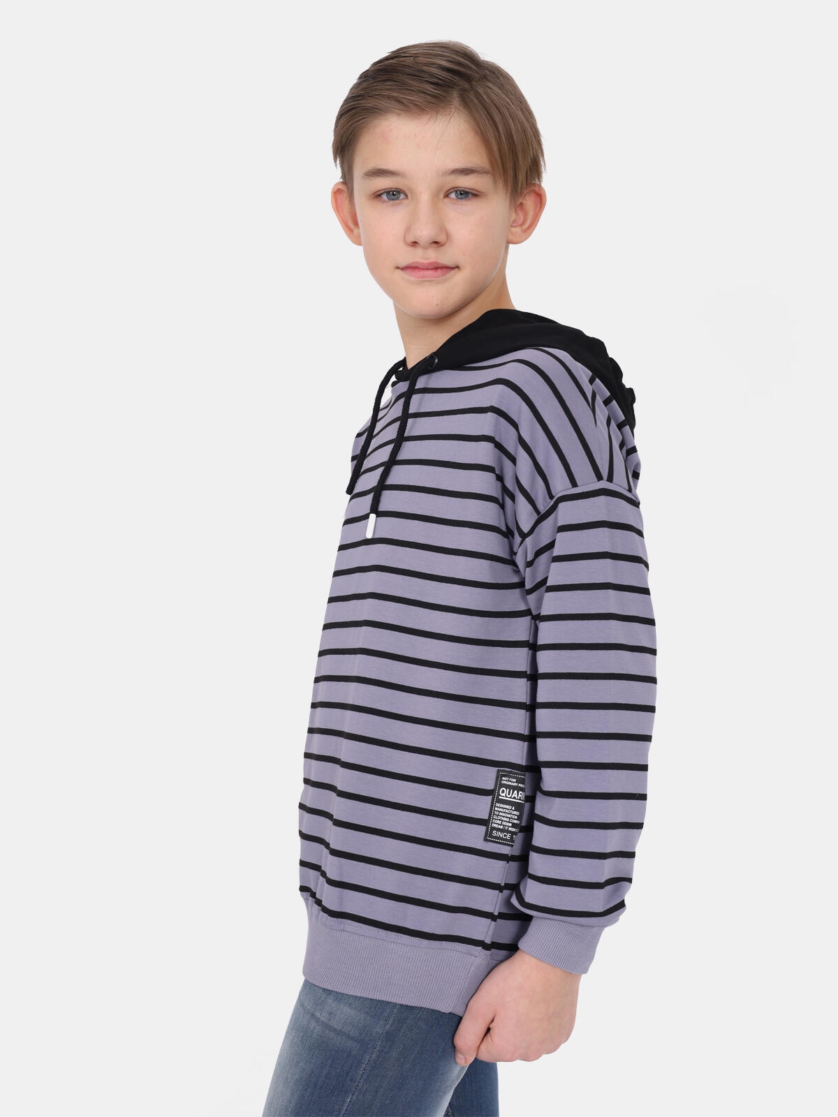 Bluza w paski z kapturem