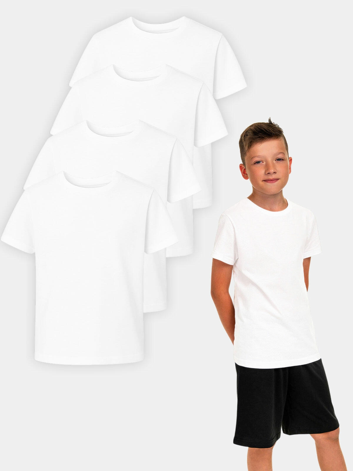 Bawełniane koszulki na w-f 4-pak 170