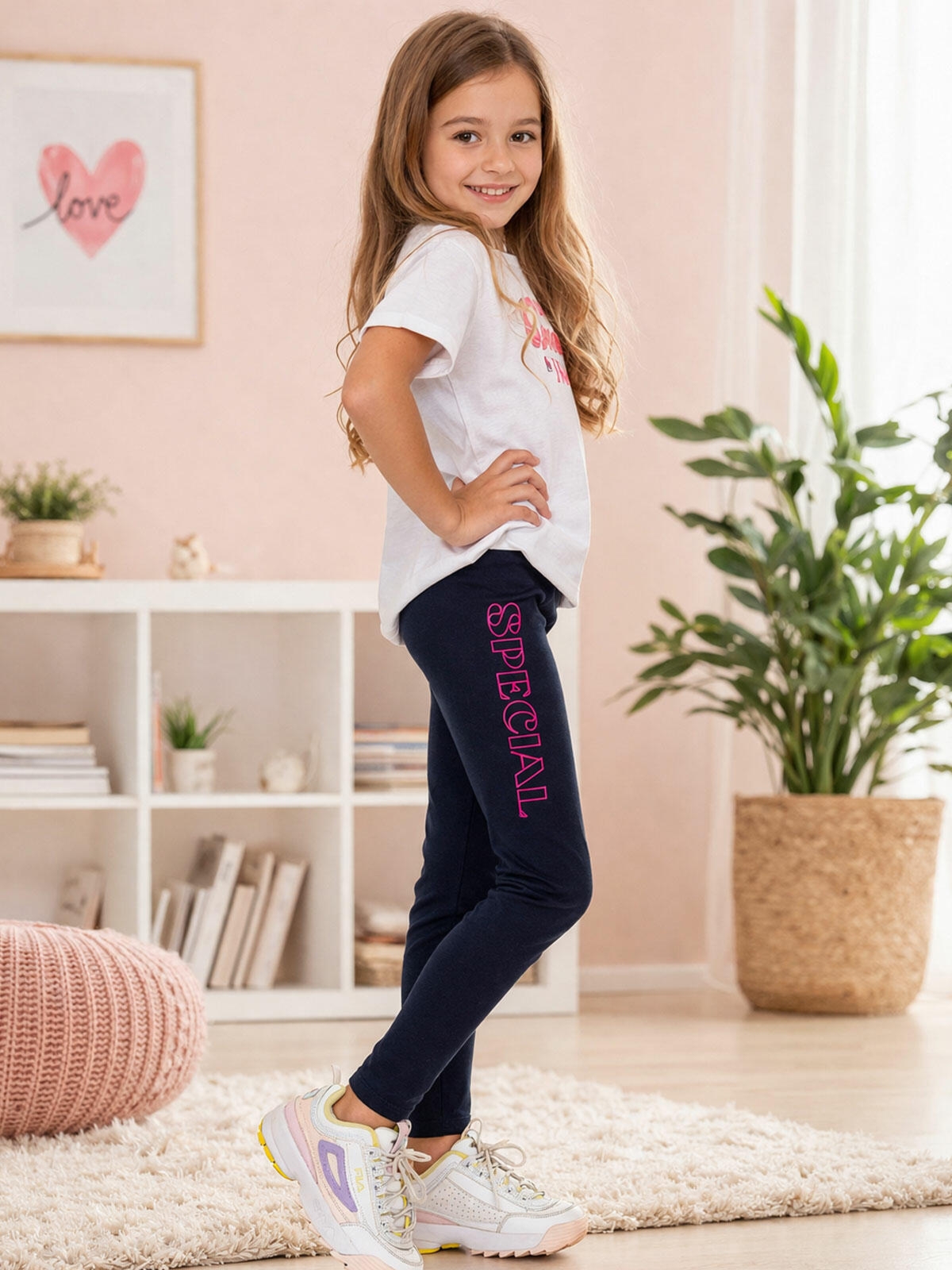 Bawełniane legginsy z nadrukiem