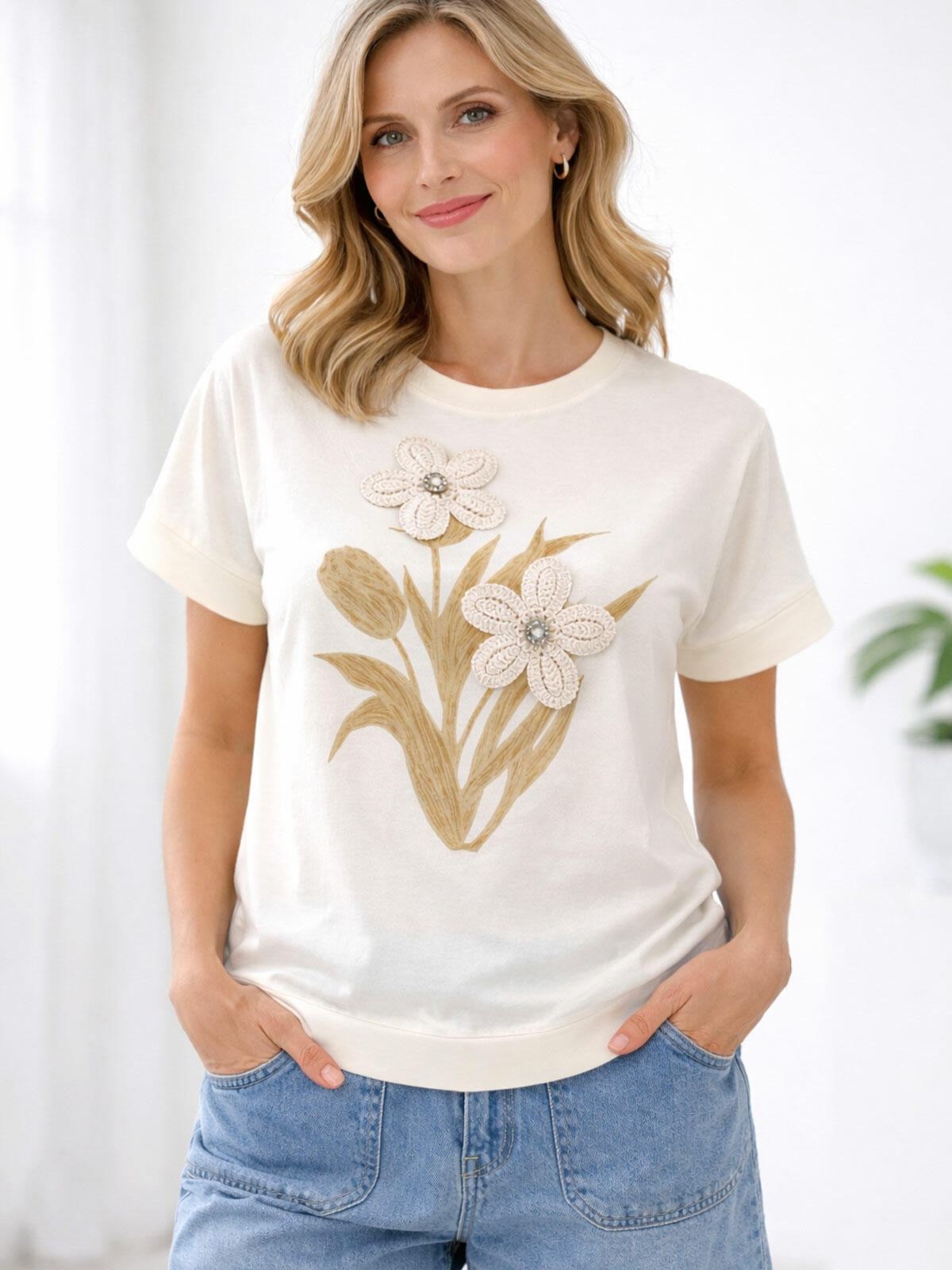 Bluzka z ozdobnym nadrukiem