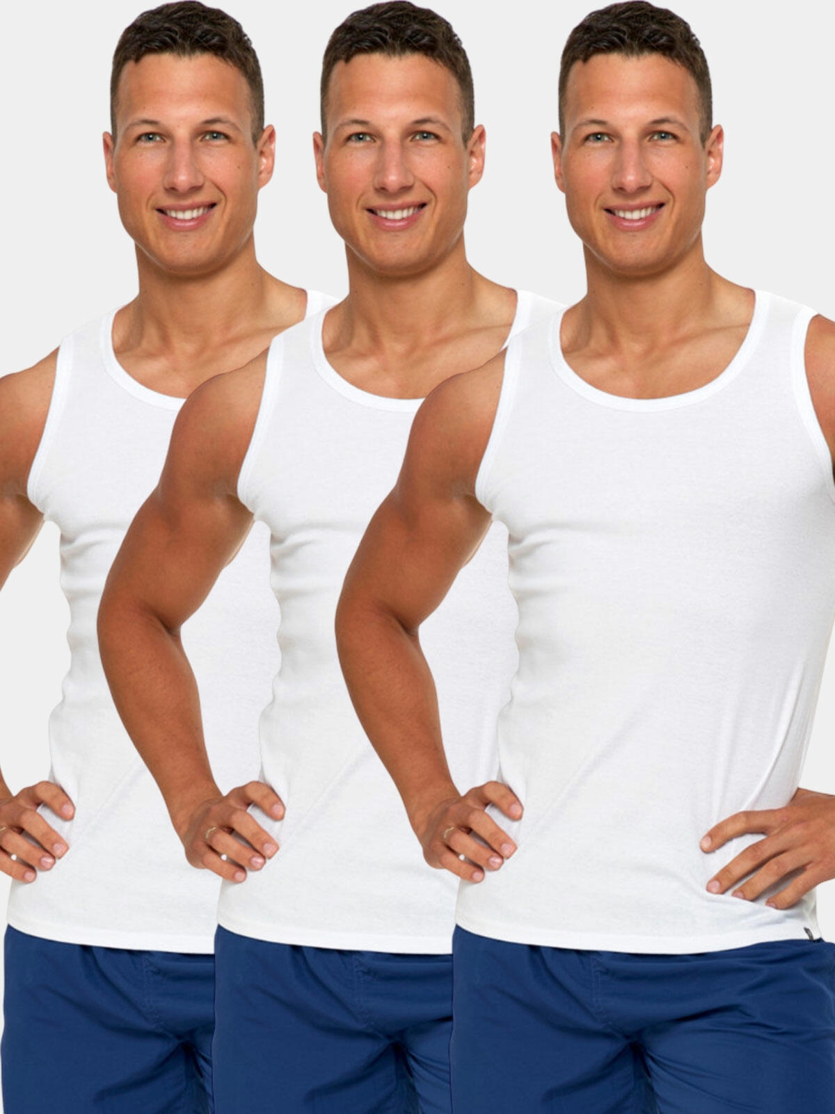 Podkoszulek bawełniany gładki 3-pak XL