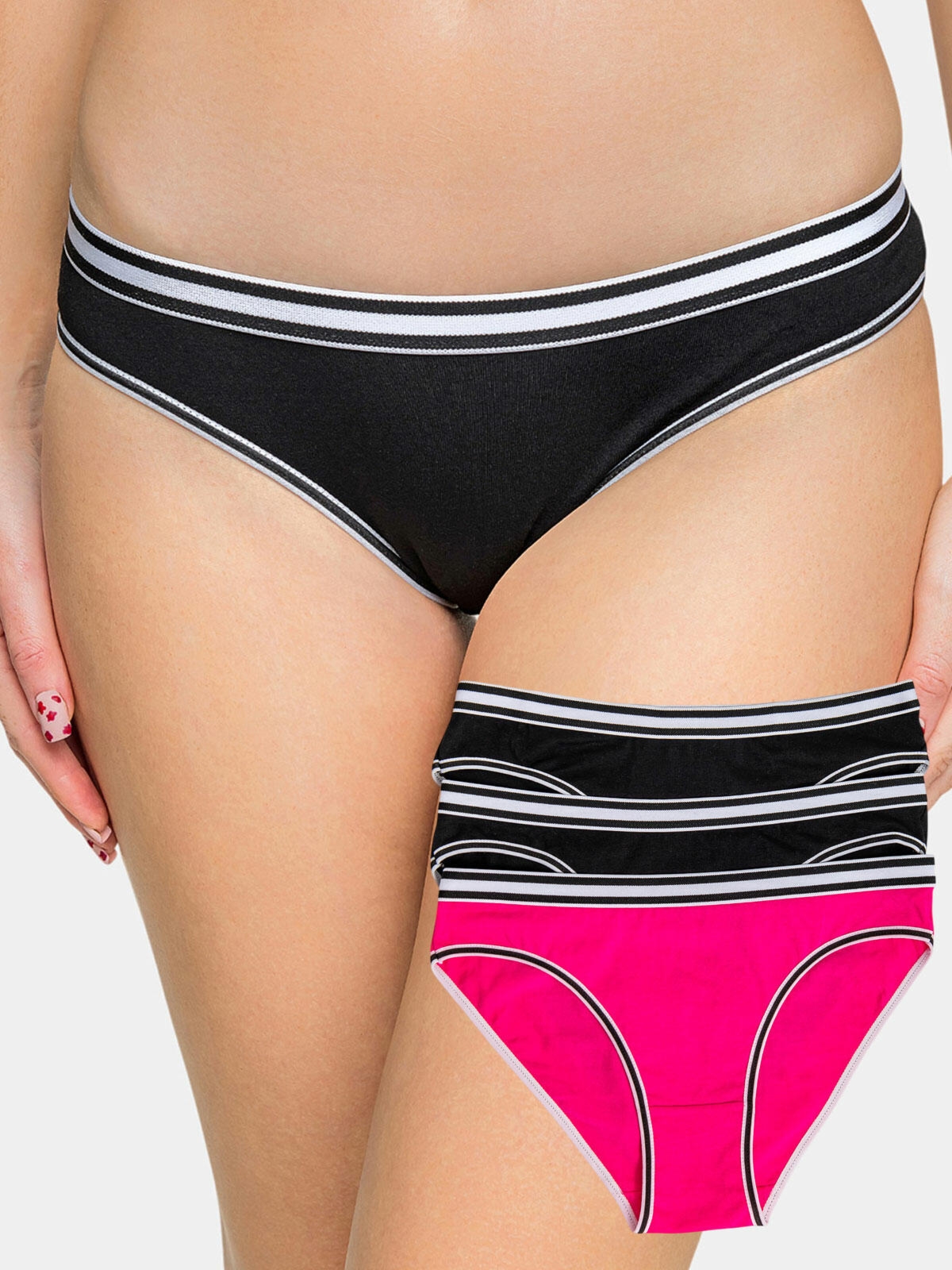 Majtki z ozdobną lamówką 3-pak