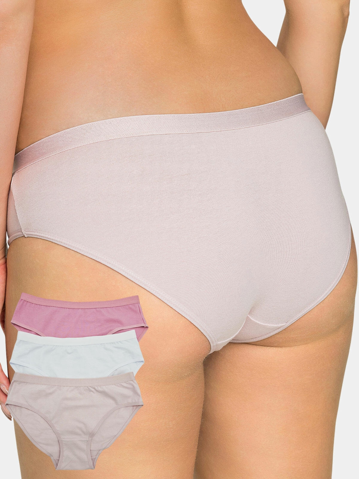 Majtki bawełniane gładkie 3-pak