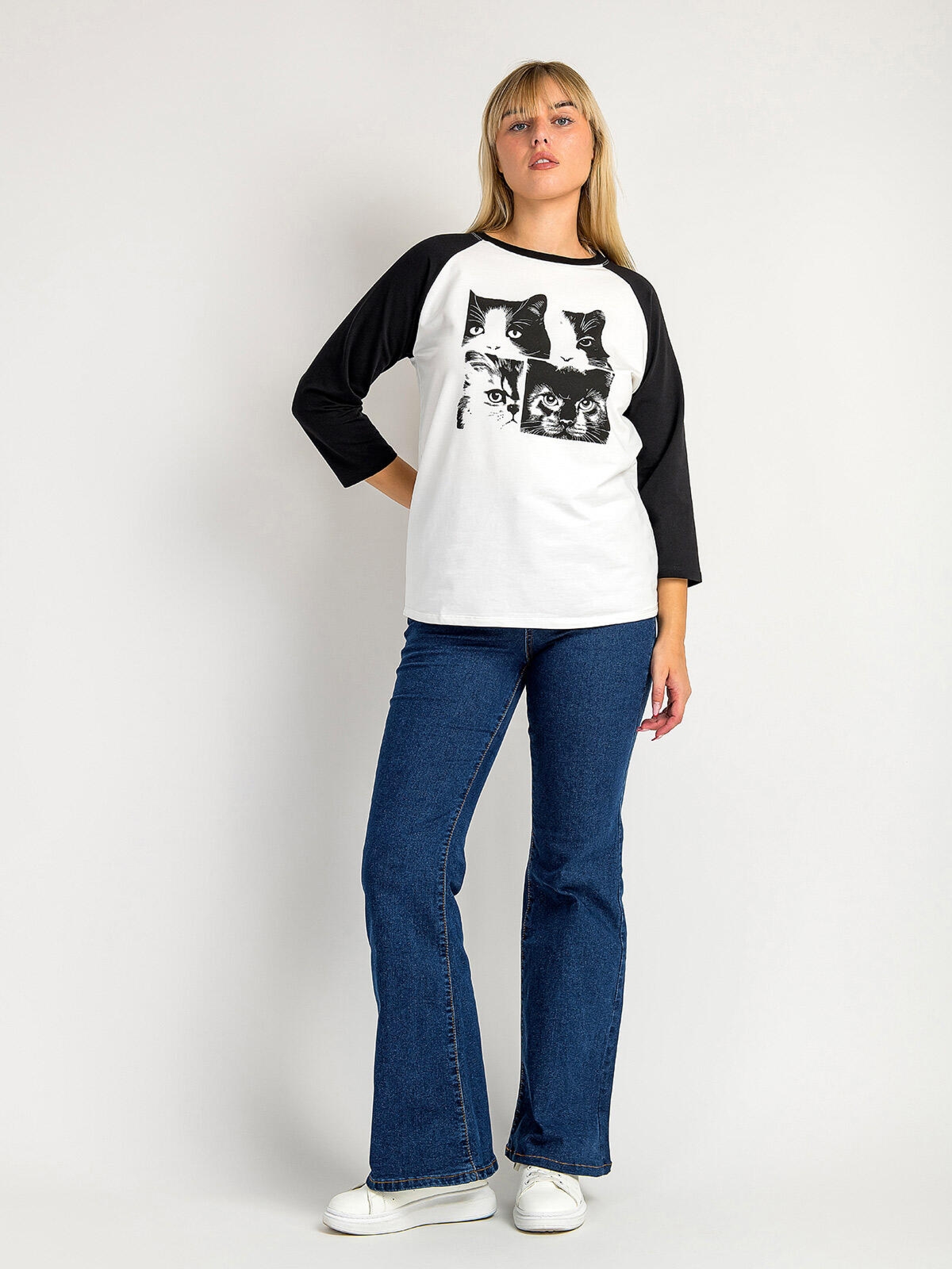 Bluzka z kocim motywem