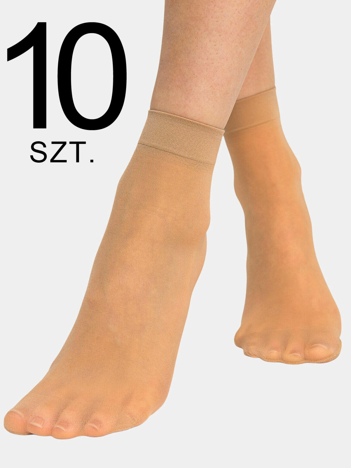 Cienkie skarpetki 10 sztuk brązowe