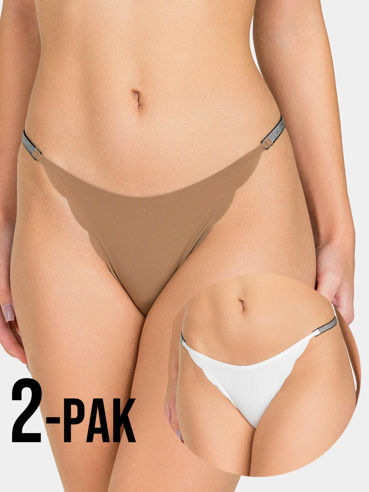 Stringi damskie 2-pak L