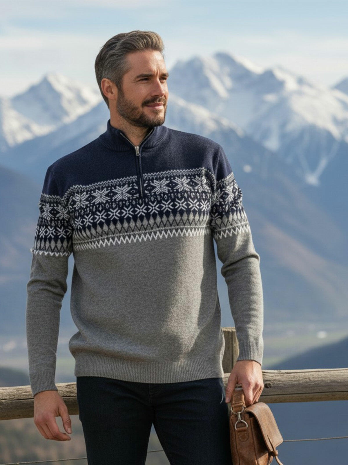 Sweter z motywem norweskim