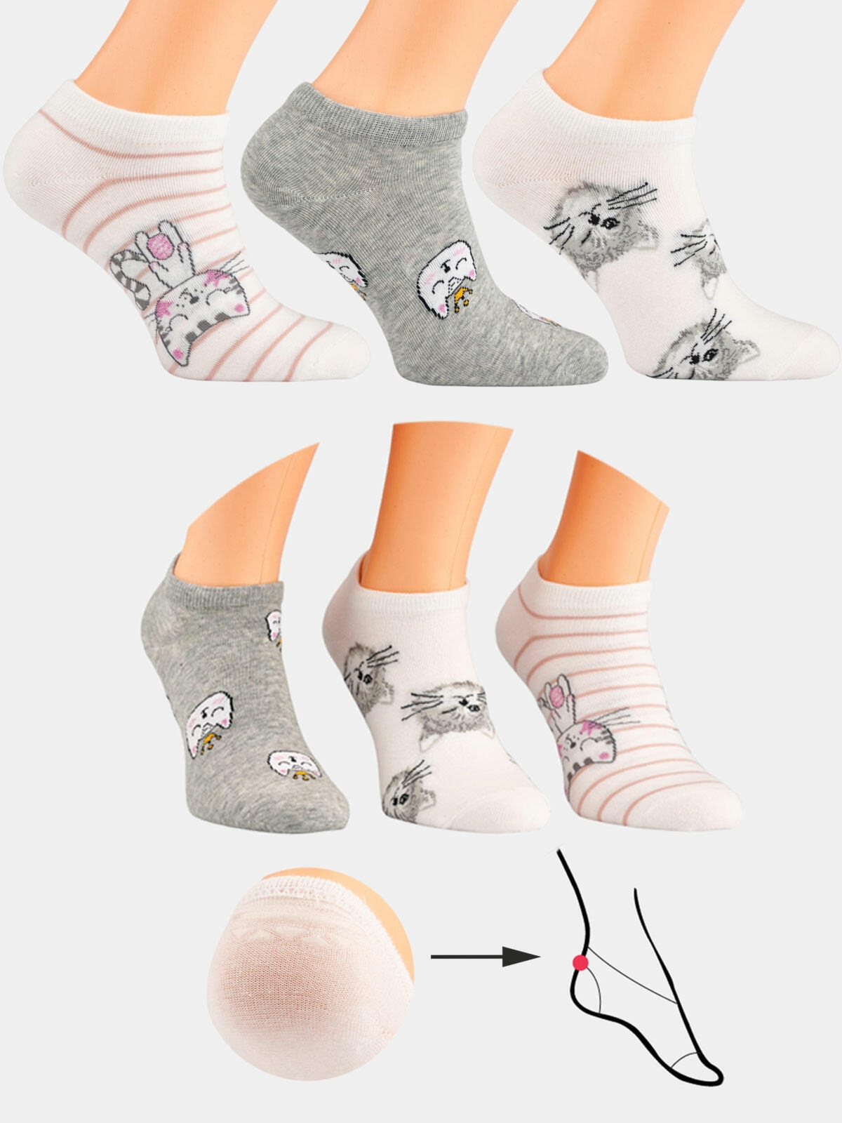 Skarpetki z kotkami 3-pak 27/30