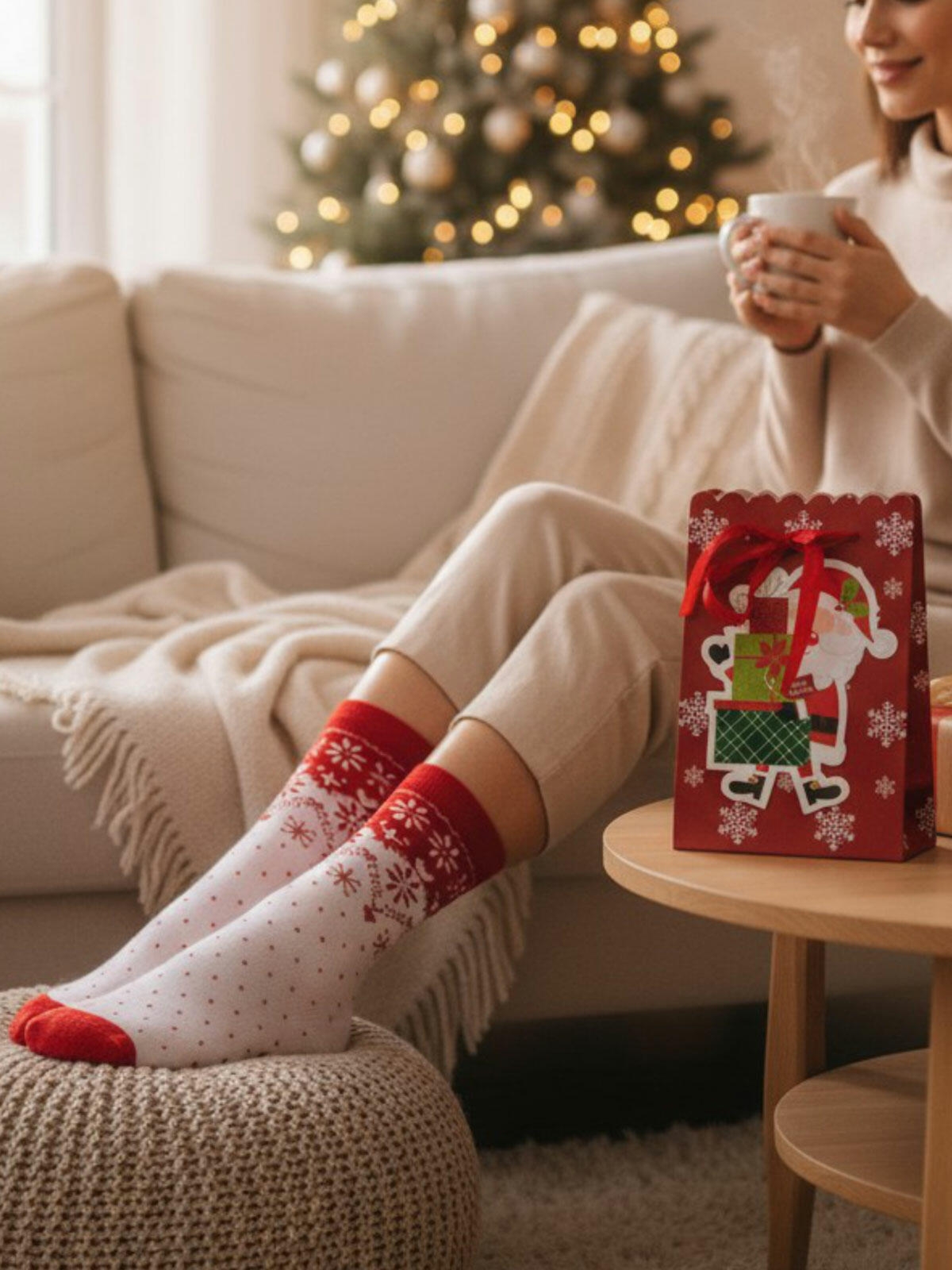 Skarpety świąteczne 39/41 w ozdobnej torebce