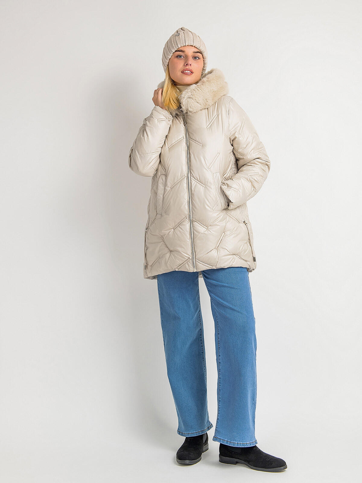 Kurtka plus size ze ściągaczami