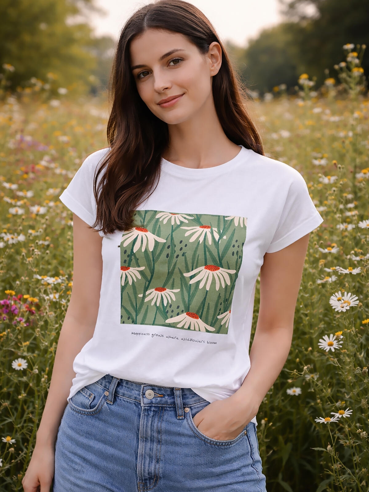 T-shirt bawełniany z nadrukiem