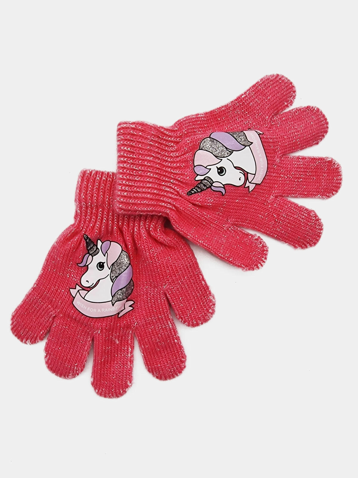 Rękawiczki błyszczące z motywem jednorożca