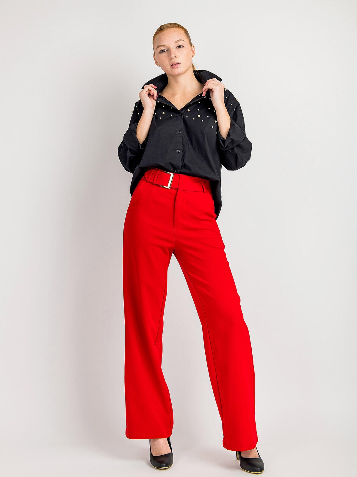 Bawełniana koszula z koralikami