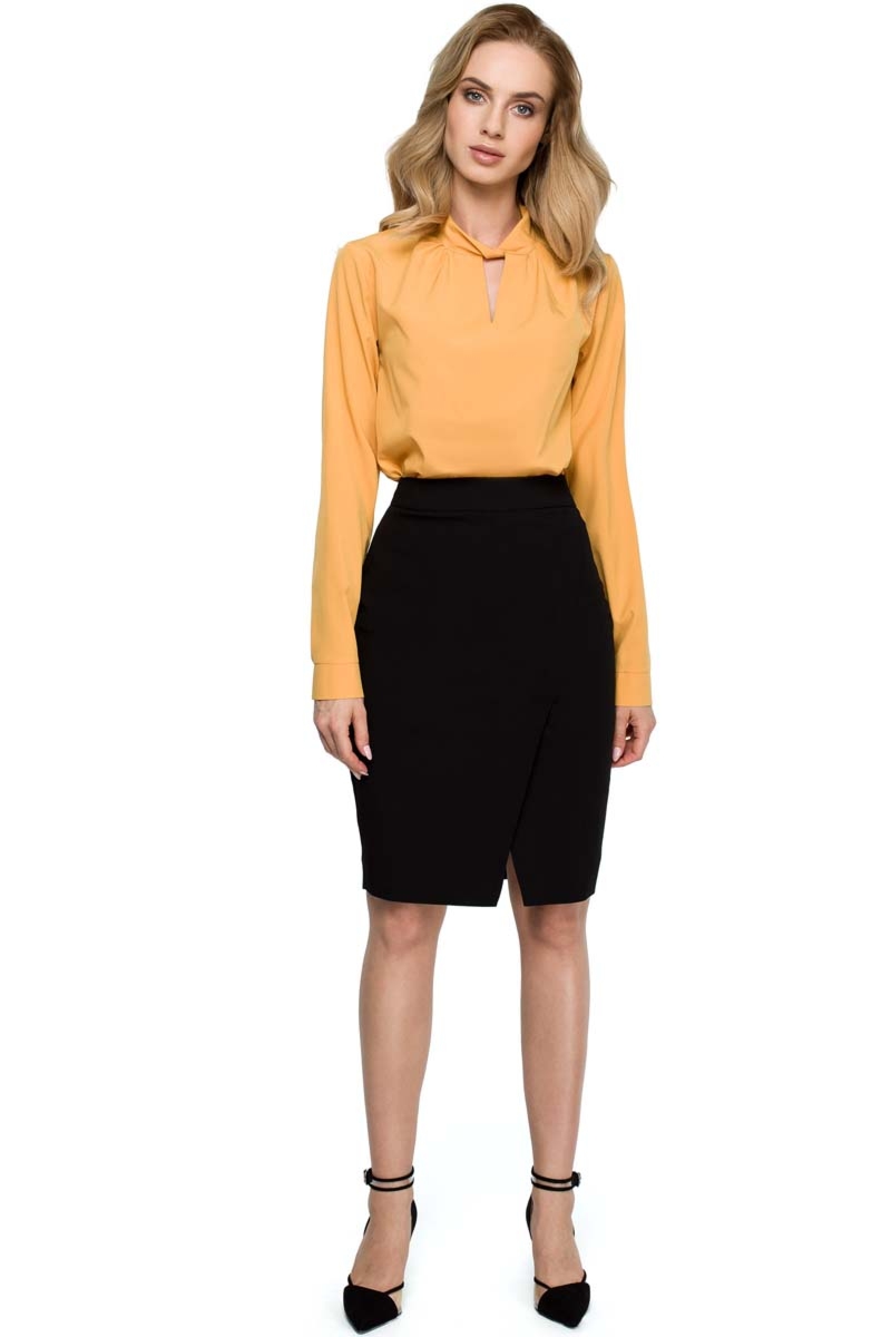 Spódnica ołówkowa do kolan - czarna - Rozmiar: XXL