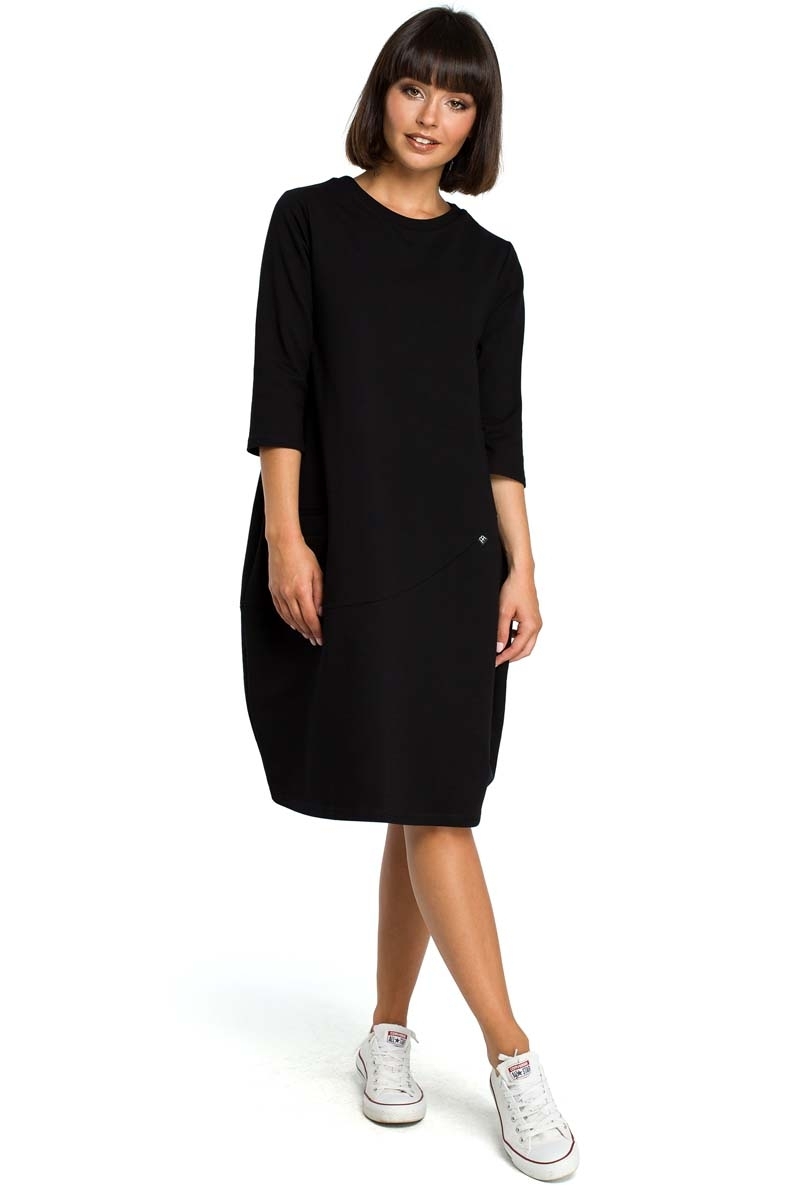 Sukienka typu oversize bombka - czarna