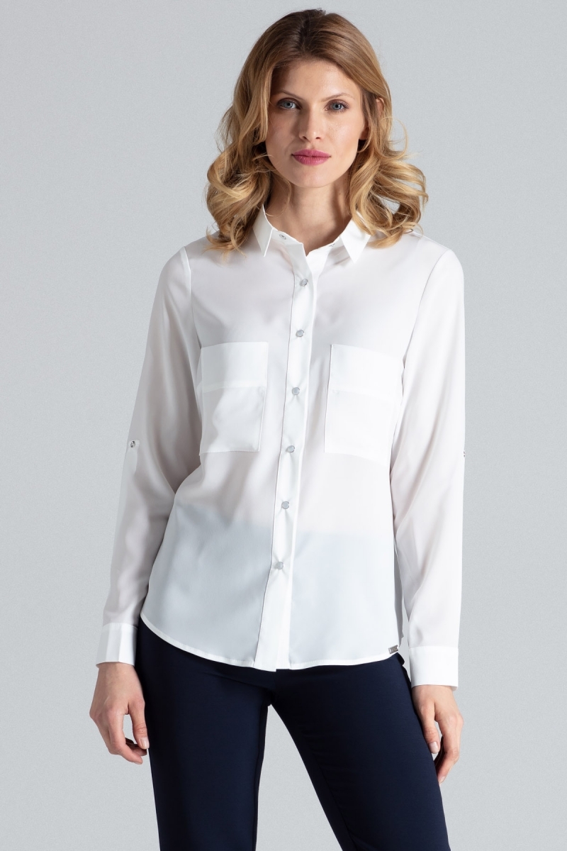 Koszula z podpinanym rękawem - ecru - Rozmiar: XL