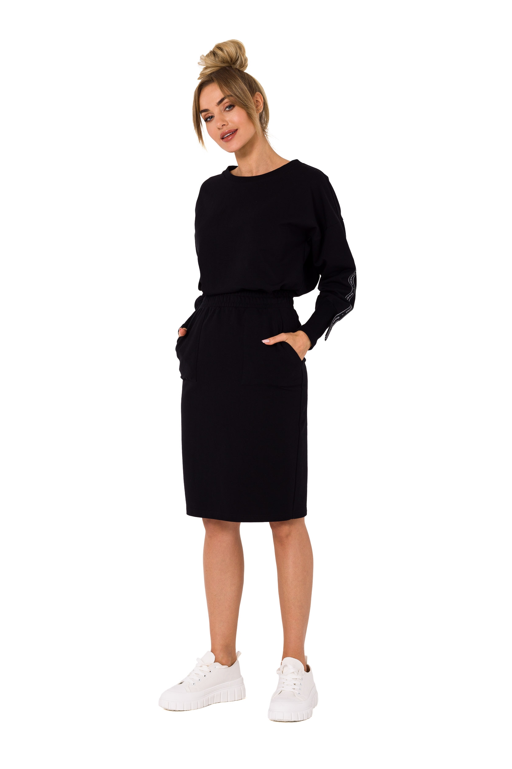 Spódnica z gumą w sportowym stylu – czarna - Rozmiar: XL