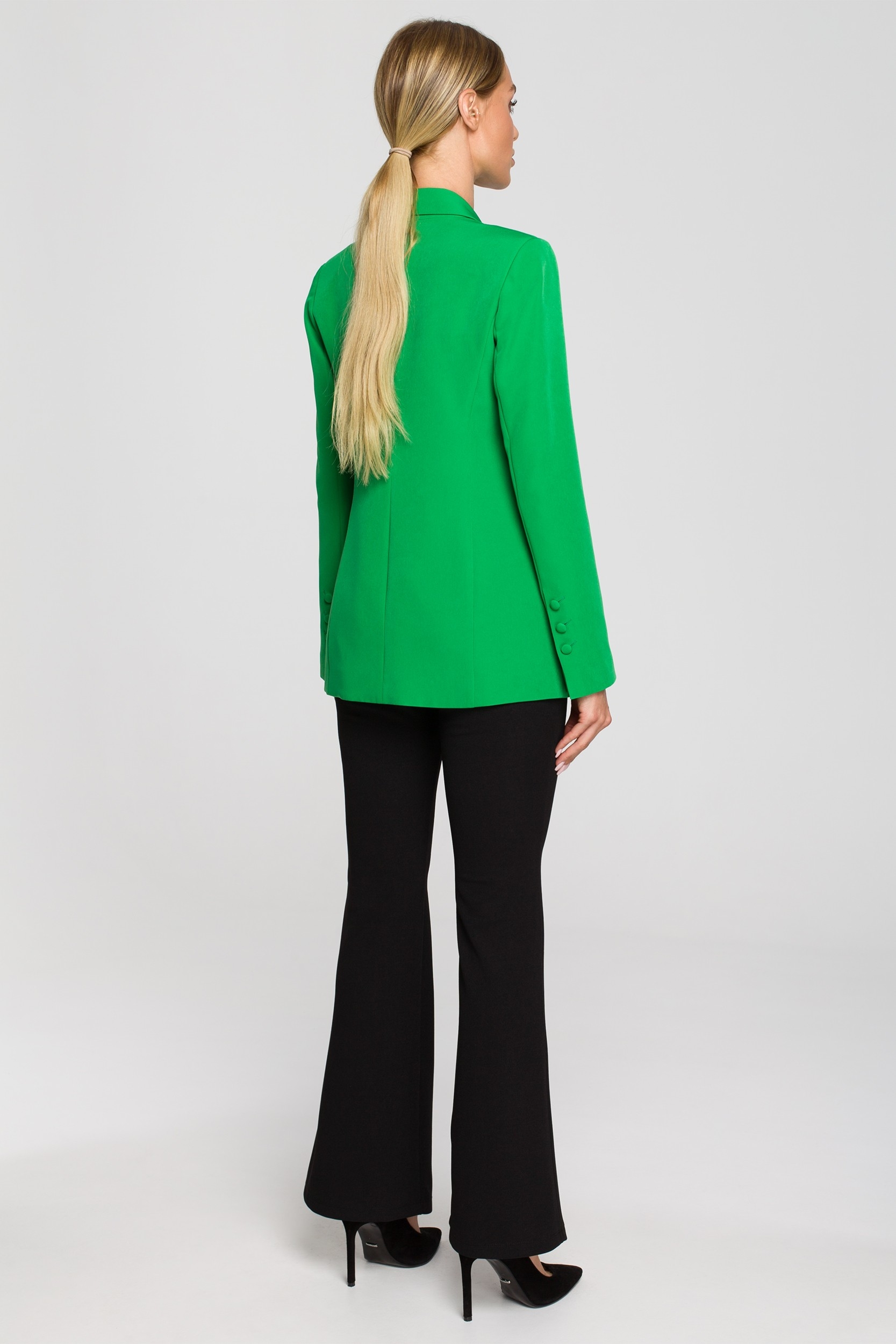 Żakiet na jeden guzik - soczysta zieleń - Rozmiar: M