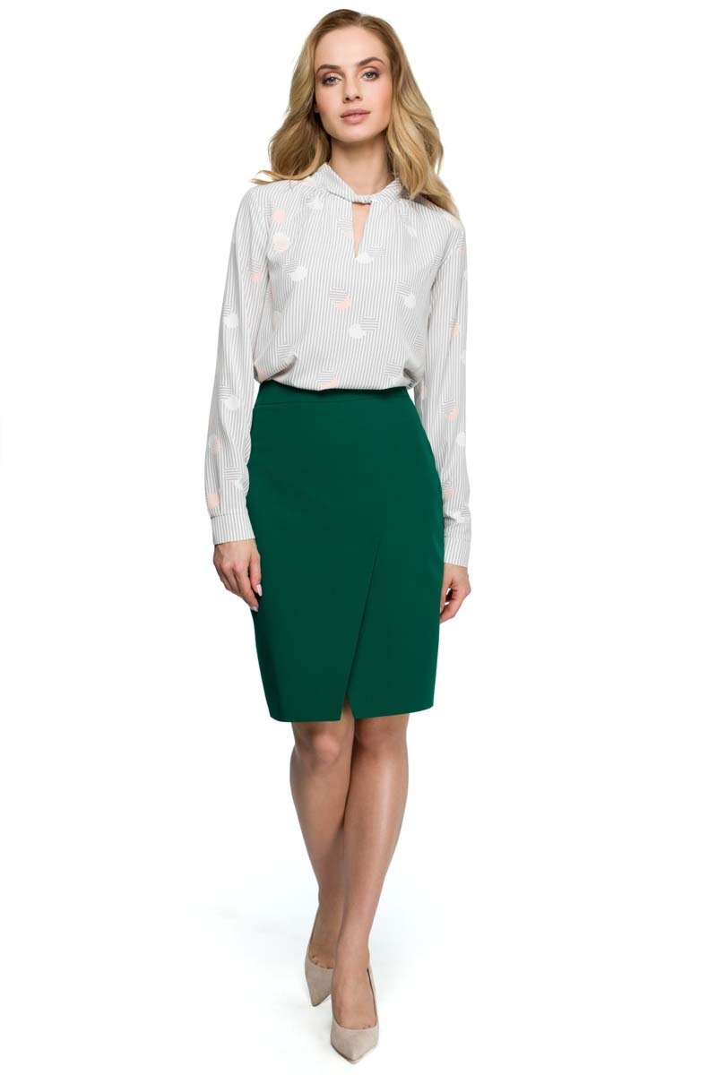 Spódnica ołówkowa do kolan - zielona - Rozmiar: XXL