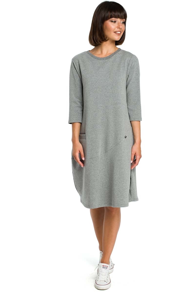 Sukienka typu oversize bombka - szara