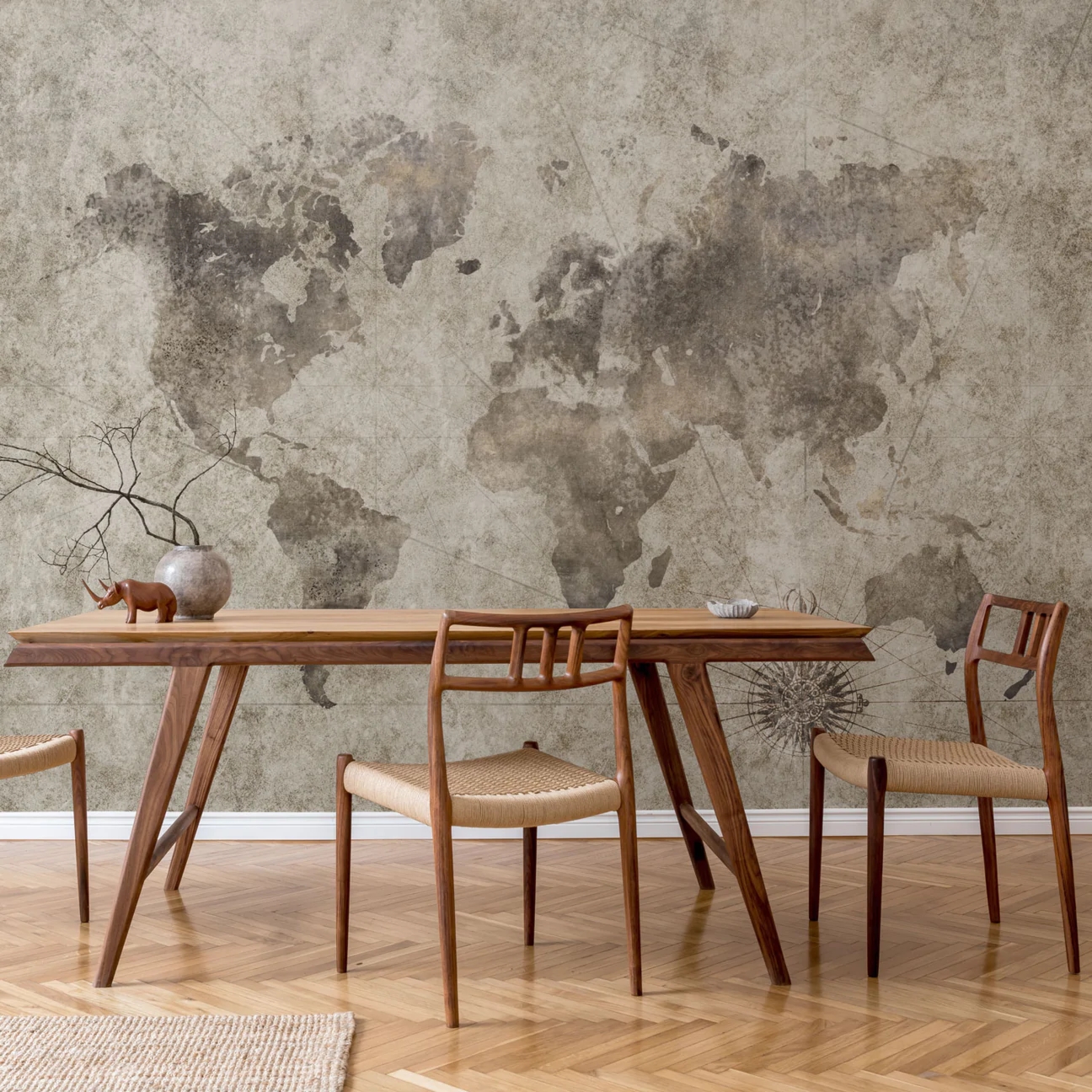 Tapeta Wall Art Grunge World Map - standaryzowane rolki