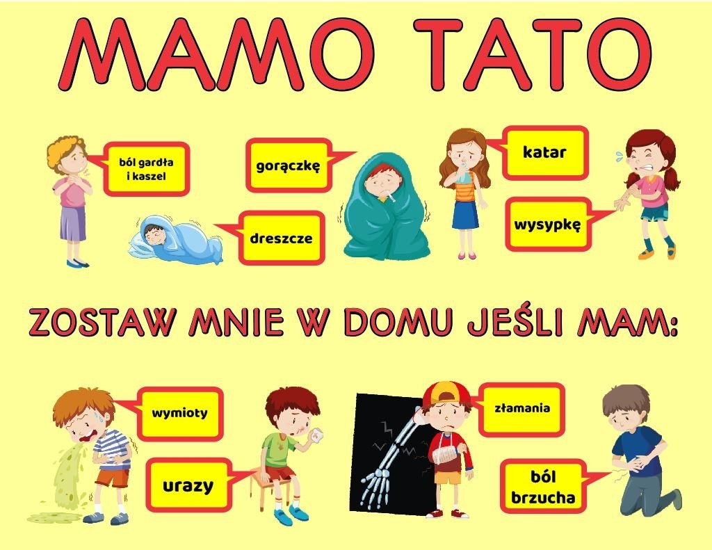 Naklejka na ścianę- Informacja dla rodziców