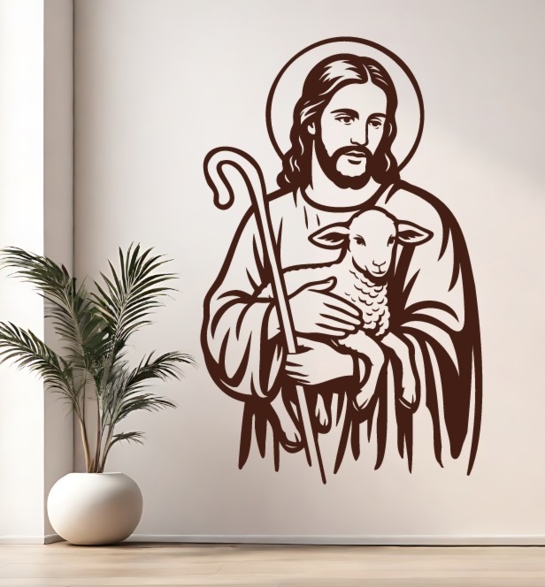 Jezus- Pasterz : naklejka na ścianę