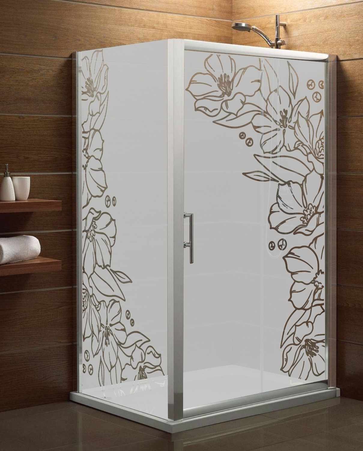 Maskująca naklejka mrożone szkło: Magnolie