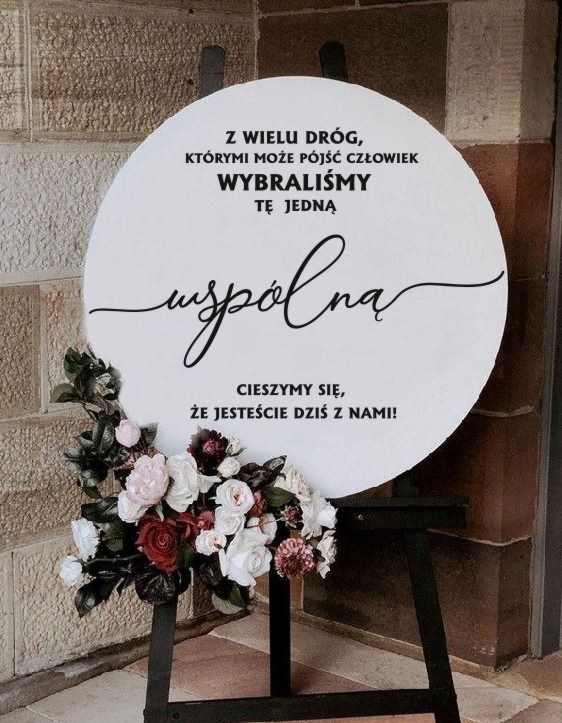 Naklejka ślubna : Z wielu dróg...