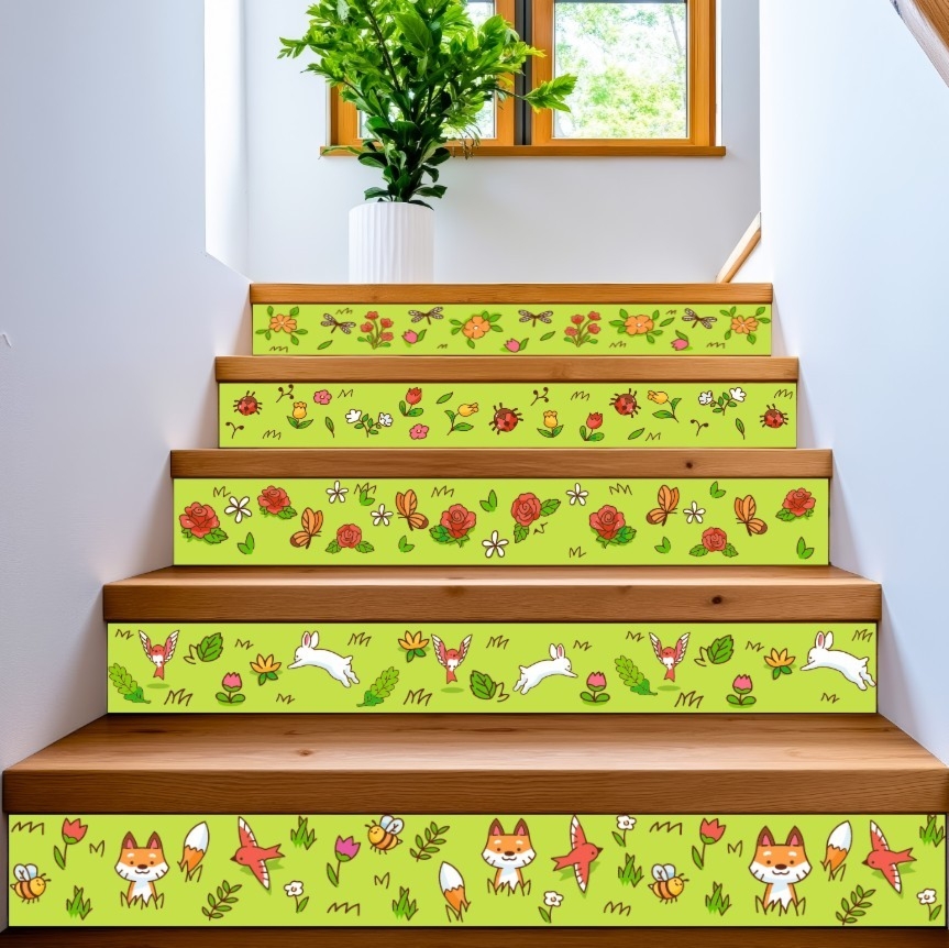 Bajkowa Łączka - ozdobna naklejka na schody