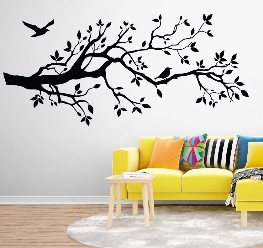 Naklejka Drzewo Gałąź i Ptaki