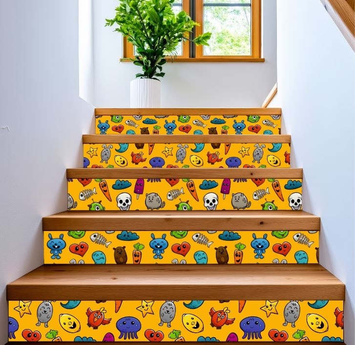 Stworki - ozdobna naklejka na schody