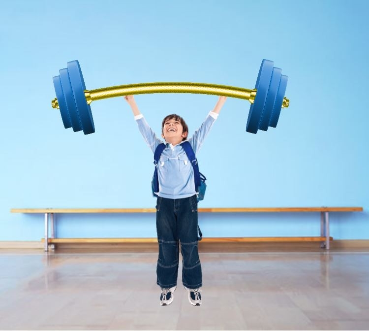 Kolorowa naklejka ścienna: Sztanga- mała