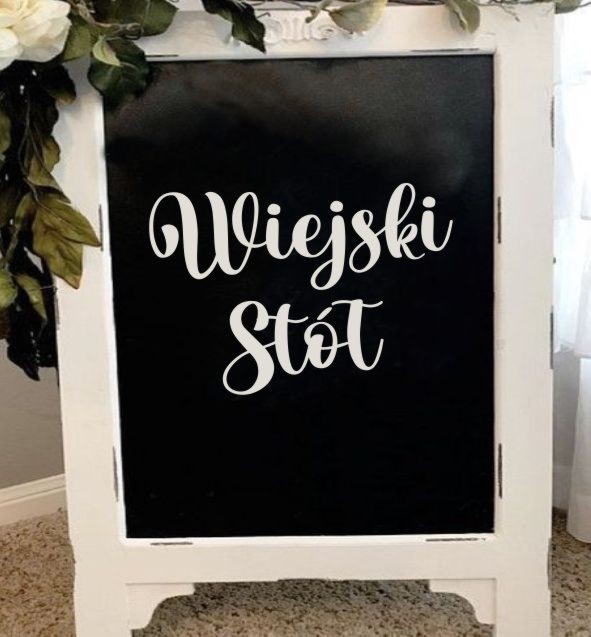 Napis Wiejski Stół - różne czcionki