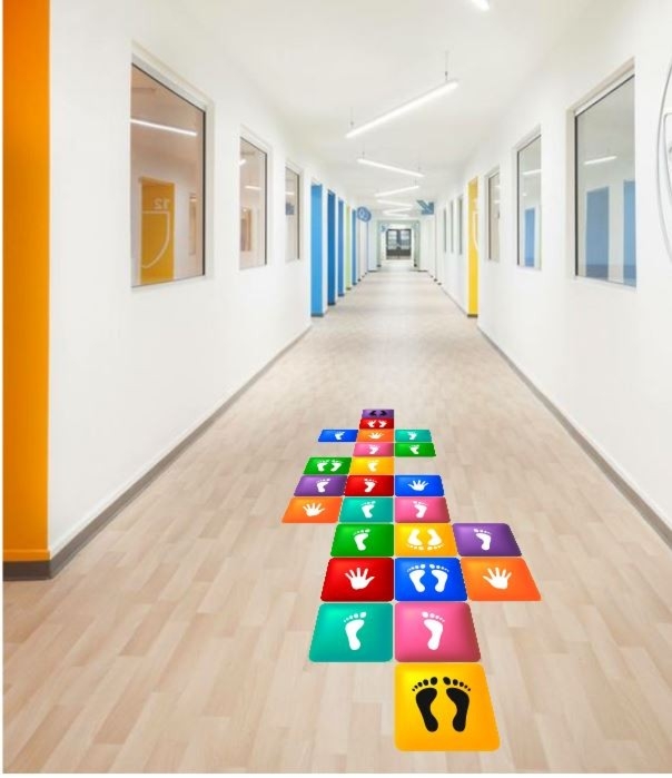 Gra podłogowa: Hop!