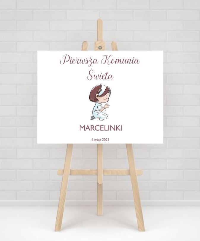 Plansza komunijna dla dziewczynki