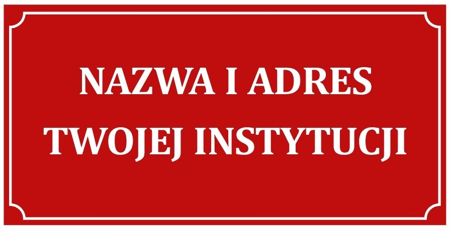 Tabliczka urzędowa z nazwą instytucji