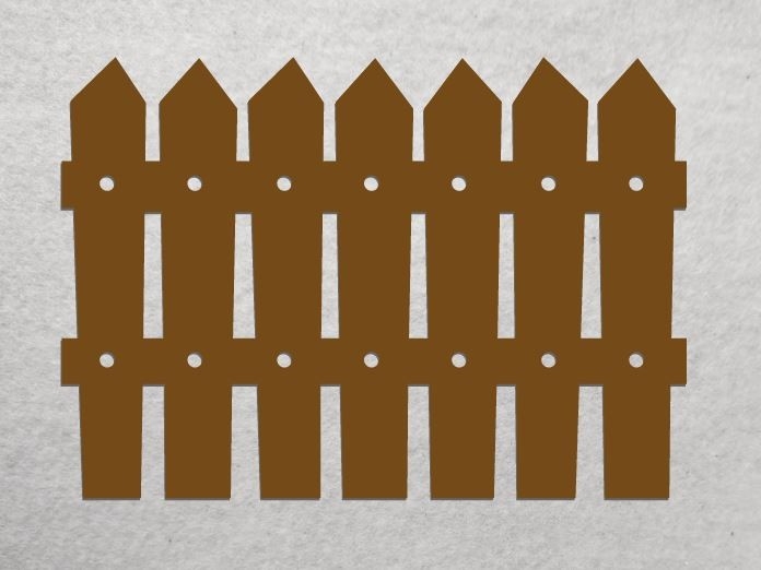 Płotek- wycinanka z kartonu