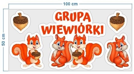 Wiewiórki - zestaw naklejek tematycznych na drzwi sali